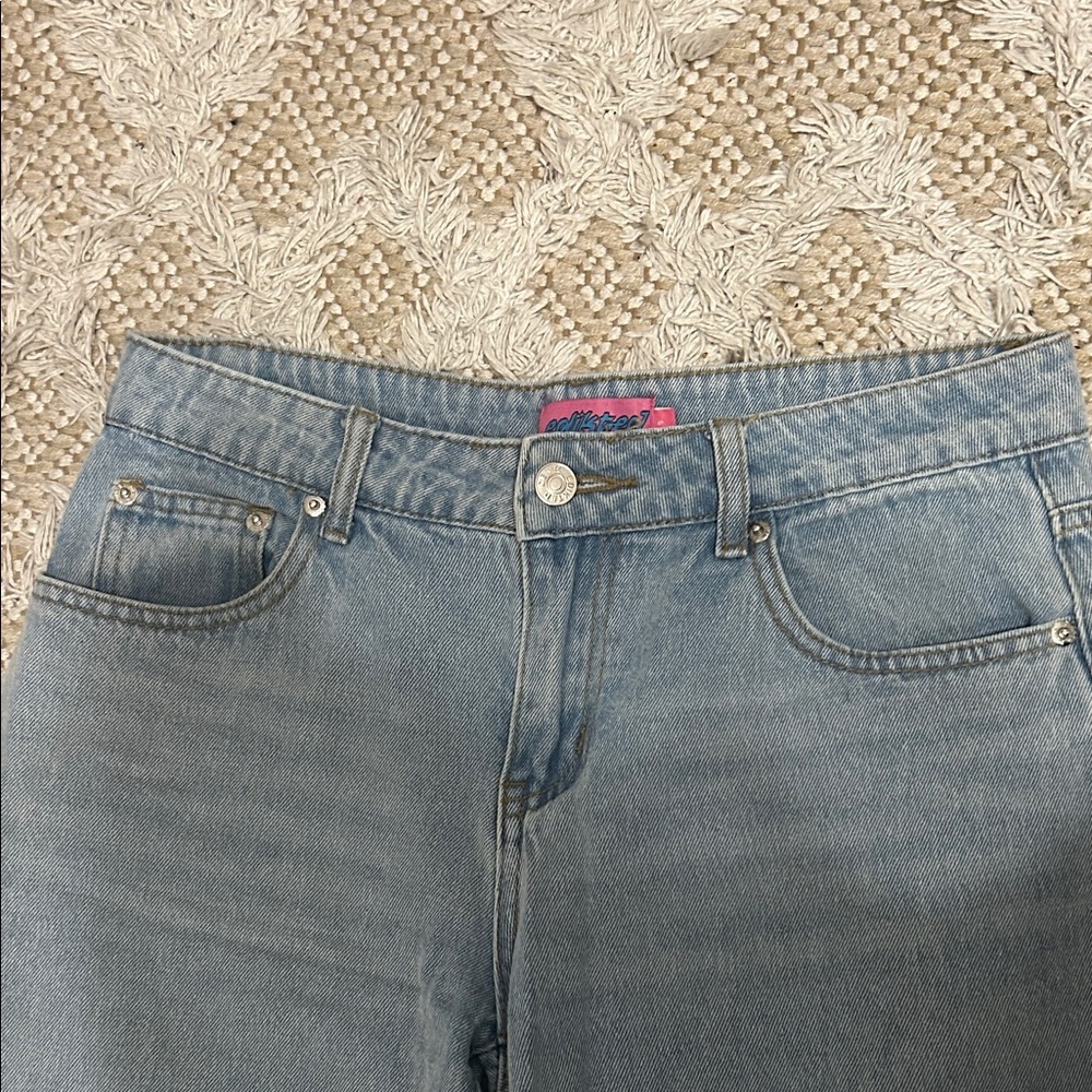 Edikted low rise blue jeans